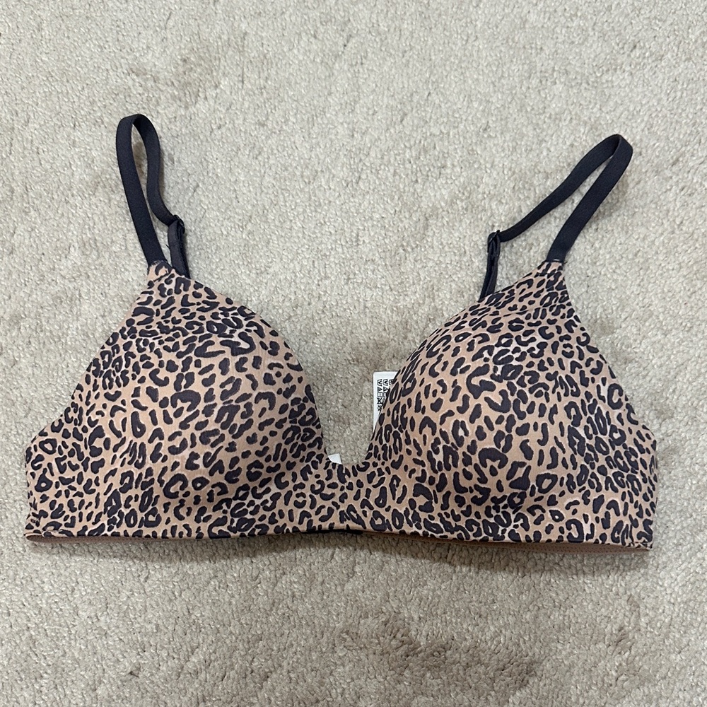 Victoria's Secret Leopard Print Bra - Black and Brown